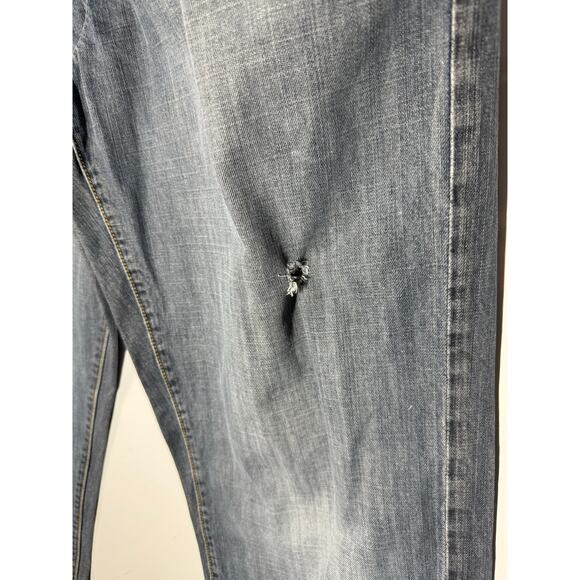 Ecko Unltd. Y2K Jeans Baggy Fit Distressed Dark Wash Skater Y2K Mens Size 36 - Picture 9 of 10